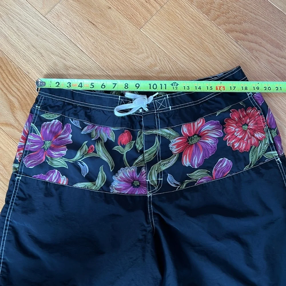 Polo sport swim trunks floral and black color block